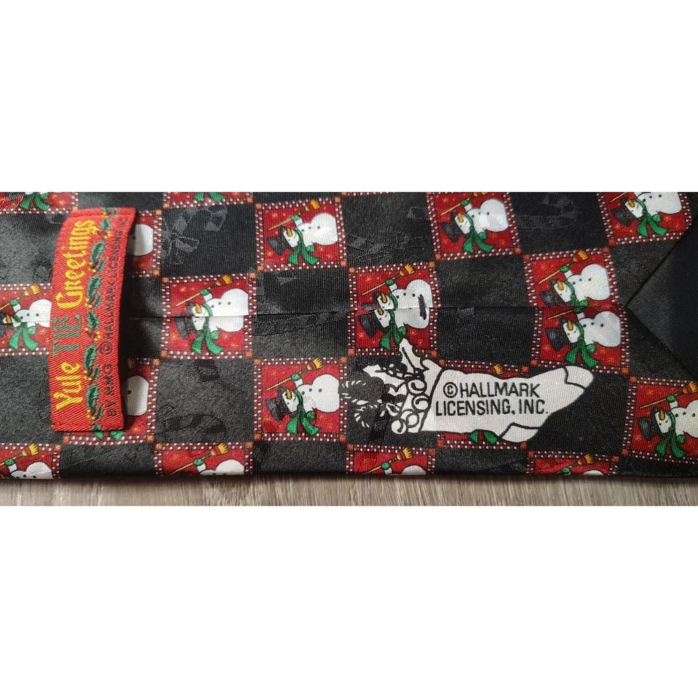 Lot of 2 Snowman Ties Polyester Novelty Yule The Tie Greetings (1) Hallmark Tree